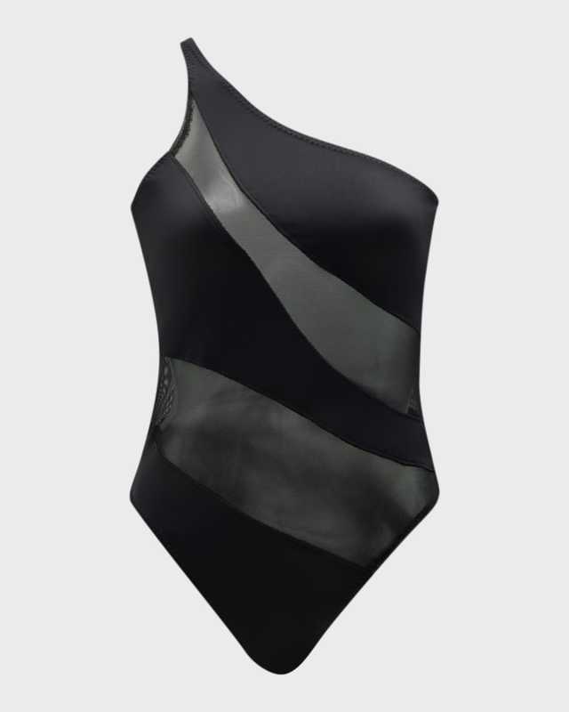 Snake Mesh One-Piece Swimsuit